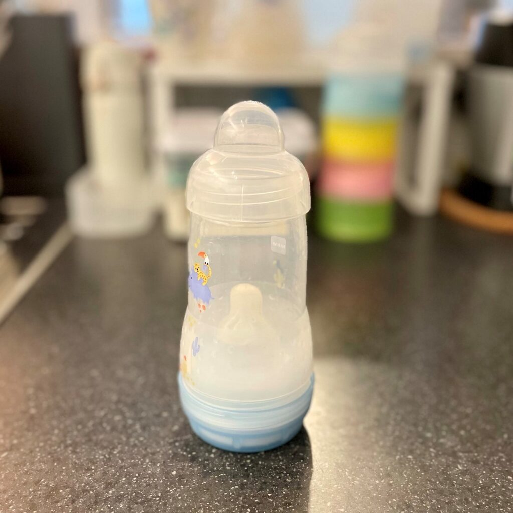 Author's MAM bottle - demonstration of how to sterilise