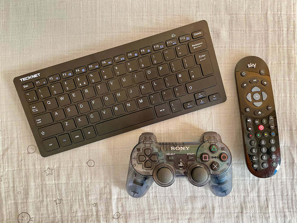 Keyboard game controller and sky remote