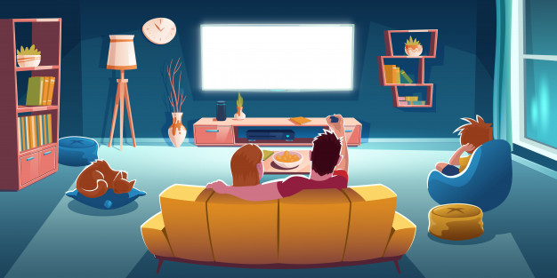 family-sitting-on-sofa-and-watch-tv-in-living-room-at-evening-cartoon-illustration-of-lounge-room-interior-with-rear-view-of-couple-on-couch-boy-on-chair-and-glowing-television-screen_107791-3110