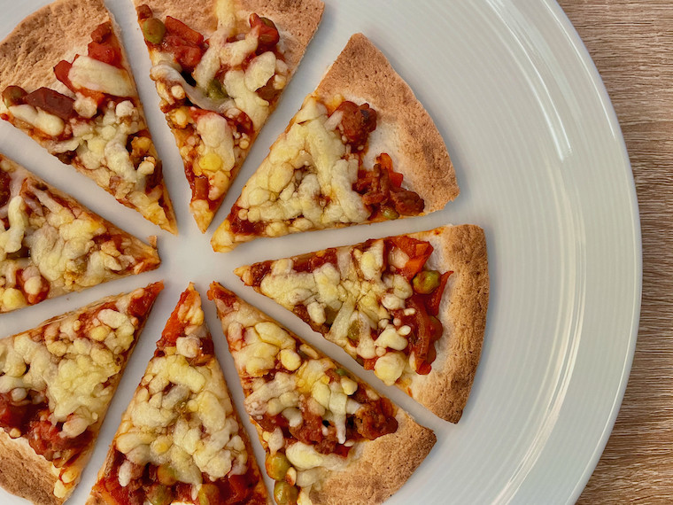 Extra-Crispy Bar-Style Tortilla Pizza Supreme Recipe