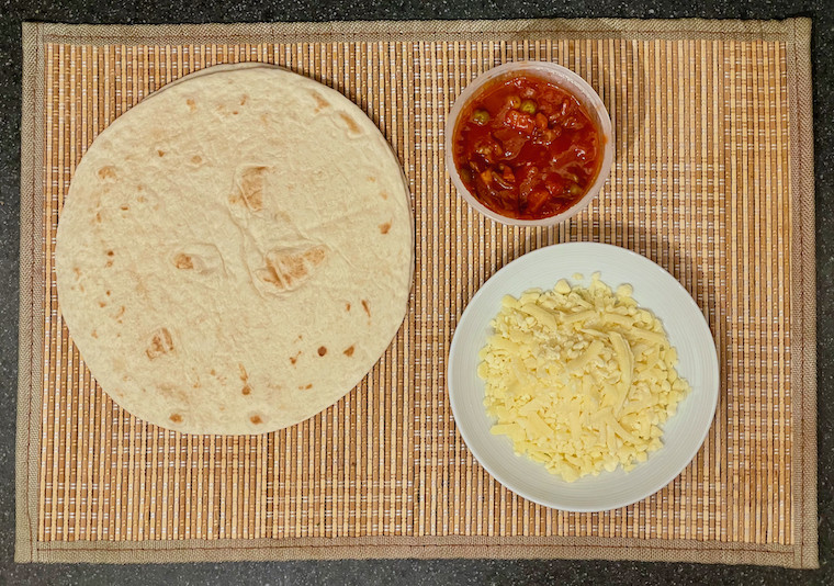 Ingredients for Tortilla Pizza