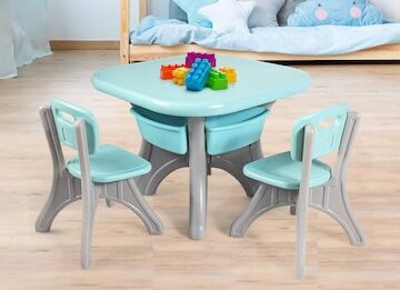Costway Kids Table and Chairs Set with draws