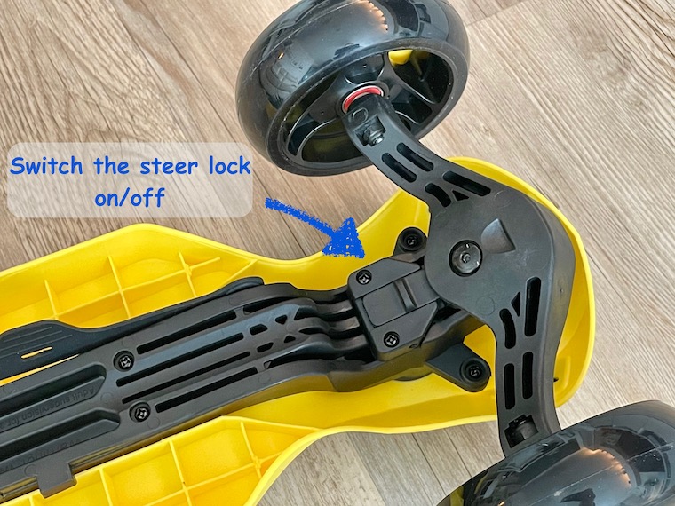 Scooter Button to switch steer lock