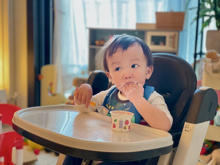 Boy eating yogurt 3